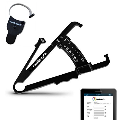 FastBodyFit Körperfettmessgerät und Körper-Massband mit Software.