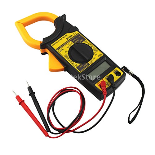 LCD Digital Amperemeter Ohmmeter Multimeter Volt AC-DC Tester Clamp Meter Gelb